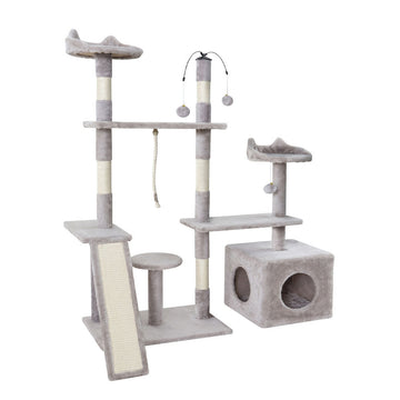 i.Pet Cat Tree Scratching Post Scratcher Tower Condo House Grey 135cm i.Pet